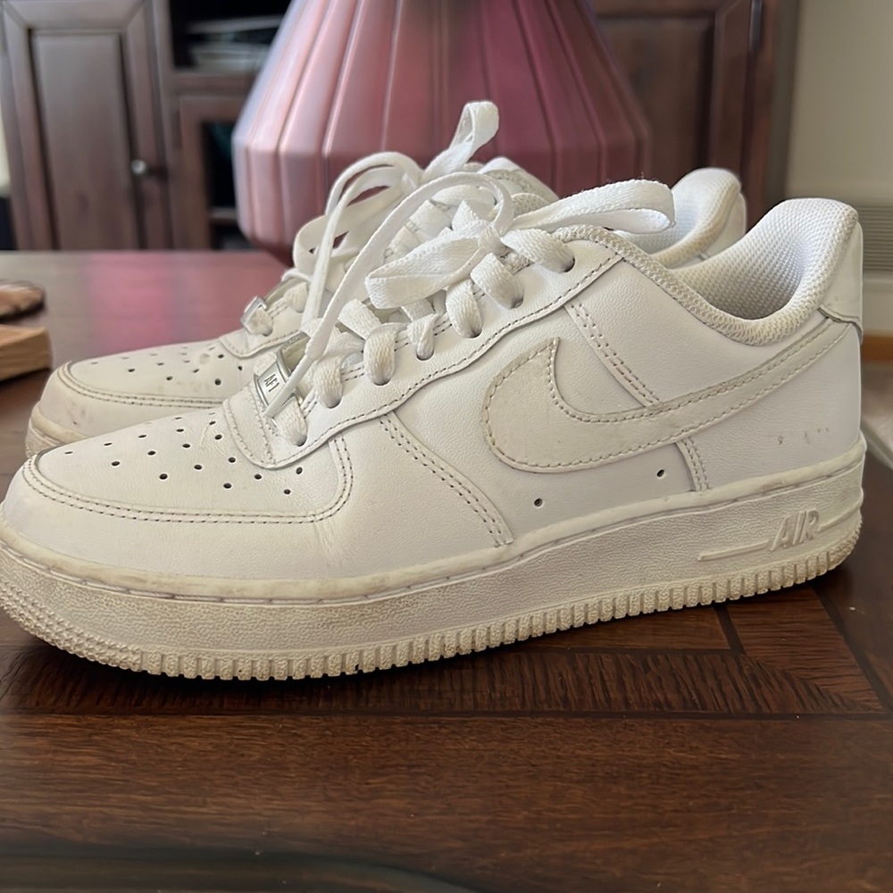 White Nike Air Force ones , Womens Size 6